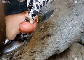 Masked chick opened her twat for a hot doggy