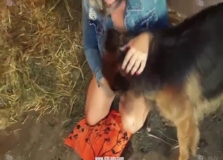 Good-looking gal gets to fuck a dog real hard