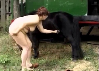 Sexy black pony fucking her wet cunt