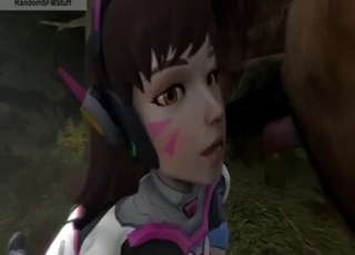 Overwatch beauty face-fucked by a horse