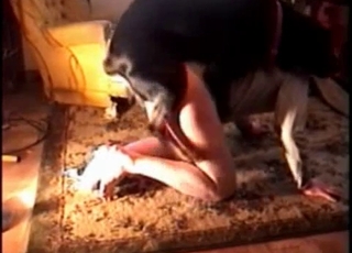 Woman gets pounded hard by a black hound