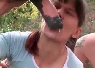 Nasty zoophilic sex with ﻿2 impressive perverts