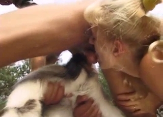 Small farm animal anally fucked by a real zoophile