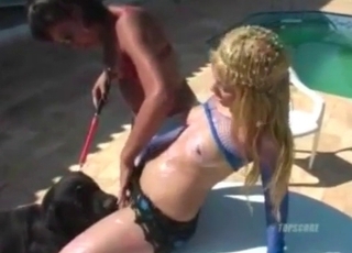 Mesh get-up Latina wants to fuck a dog