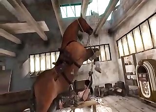 Pony pummels Quiet from MGS, 3D bestiality