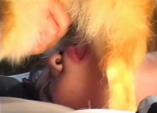 Splendid wife adores prick-sucking with her animal